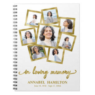 Cuaderno Libro de Visitas de Funeral Memorial de Colaje de 