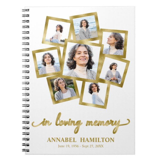 Cuaderno Libro de Visitas de Funeral Memorial de Colaje de  (Frente)