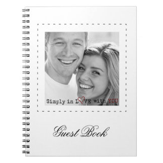Cuaderno libro de visitas del boda de la foto