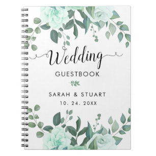 Cuaderno Libro de visitas del Boda de las flores verdes