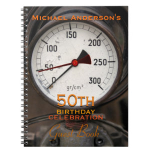 Cuaderno Libro de visitas del cumpleaños del manómetro