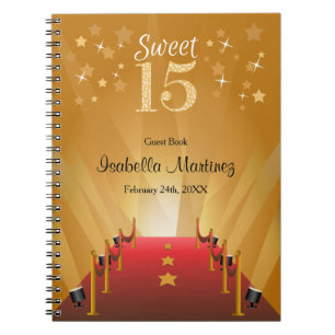 Cuaderno Libro de visitas del dulce 15 de la estrella de