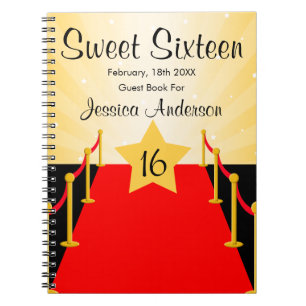 Cuaderno Libro de visitas del dulce 16 de Hollywood de la