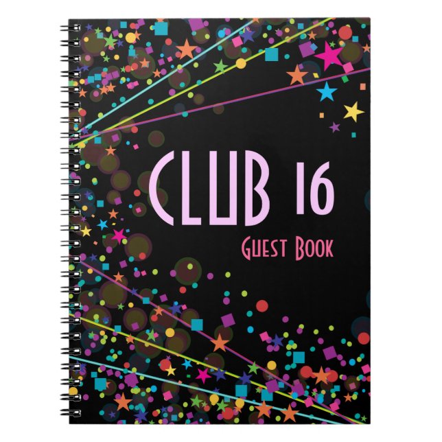 Cuaderno Libro de visitas del fiesta del club del dulce 16 (Frente)