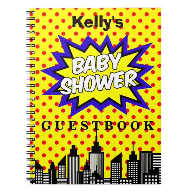 Cuaderno Libro de visitas del personalizado de Baby Shower (Frente)