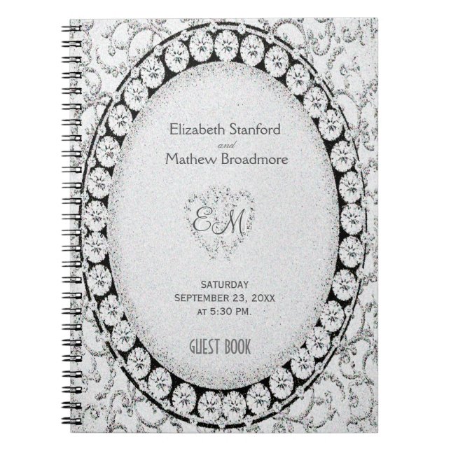 Cuaderno Libro de visitas del purpurina el | del diamante (Frente)