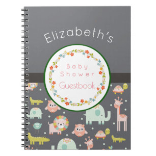Cuaderno Libro de visitas del Safari Animals Pattern Baby S