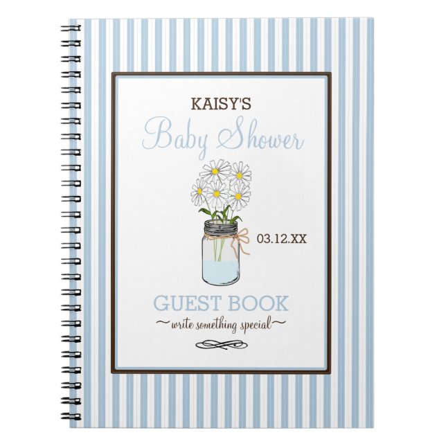Cuaderno Libro de visitas el | de Baby Shower del tarro de (Frente)