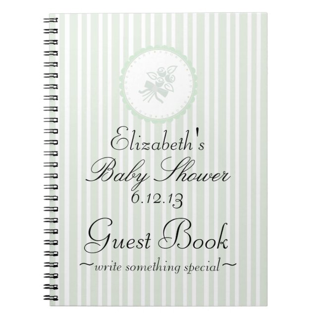 Cuaderno Libro de visitas elegante de Baby Shower de la (Frente)