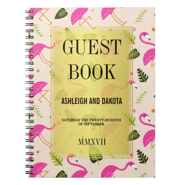 Cuaderno Libro de visitas | Fabulosos flamencos modernos de (Frente)