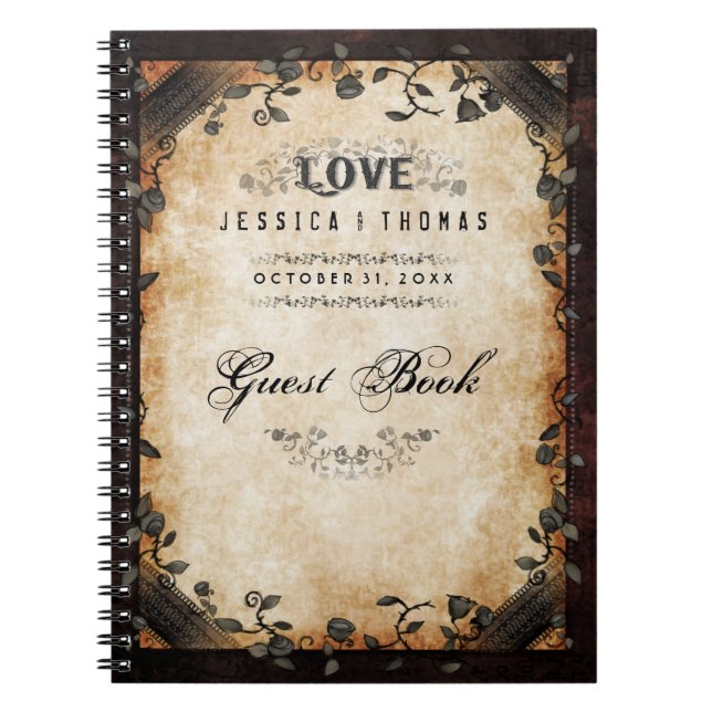Cuaderno LIBRO DE VISITAS gótico del AMOR de la boda de (Frente)