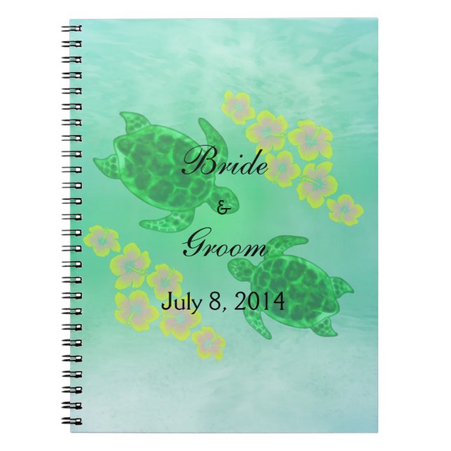 Cuaderno Libro de visitas hawaiano de la boda de Honu (Frente)