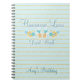 Cuaderno Libro de visitas hawaiano del fiesta de Luau