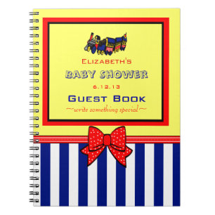 Cuaderno Libro de visitas lindo de Baby Shower del tren de