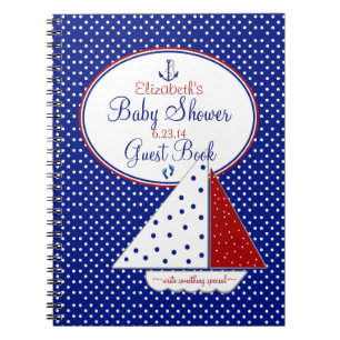 Cuaderno Libro de visitas náutico de Baby Shower del