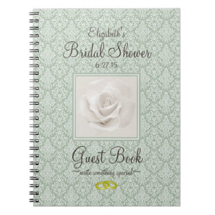 Cuaderno Libro de visitas nupcial de la ducha del damasco