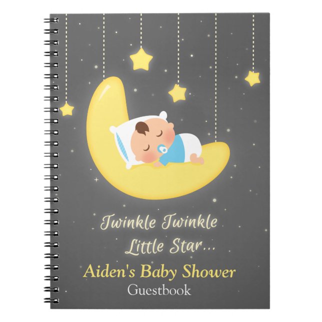 Cuaderno Libro de visitas para baby shower de Twinkle Twink (Frente)