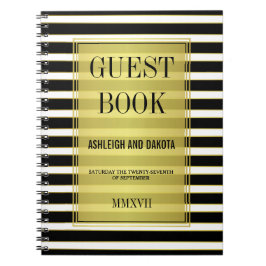 Cuaderno Libro de visitas para Bodas de franjas blancas y d