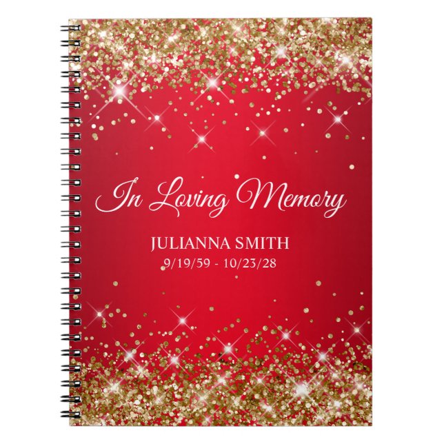 Cuaderno Libro de visitas para servicio conmemorativo rojo  (Frente)
