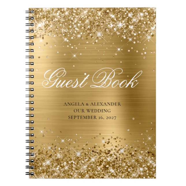 Cuaderno Libro de visitas Purpurinoso Gold Glam Classic Scr (Frente)