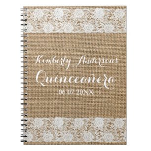 Cuaderno Libro de visitas romántico de Quinceañera del