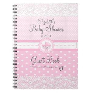 Cuaderno Libro de visitas rosado de la ducha del