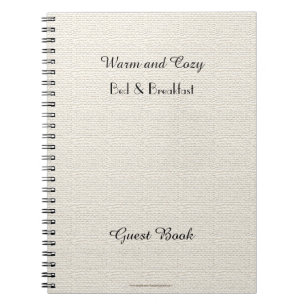 Cuaderno Libro de visitas rústico de B&B, falsa arpillera