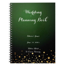 Cuaderno libro de visitas sobre planificación de bodas verd