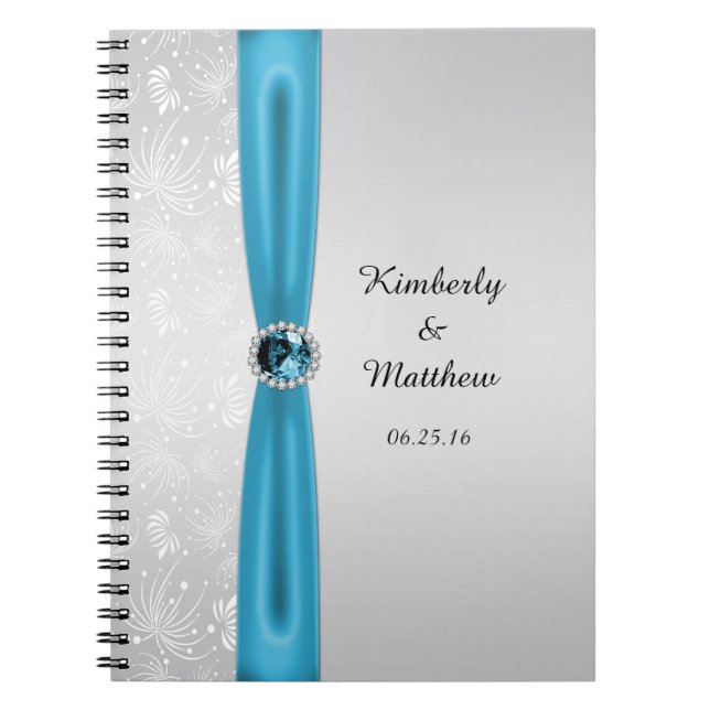 Cuaderno Libro de visitas verde azulado de plata de las (Frente)