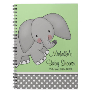 Cuaderno Libro de visitas verde lindo de Baby Shower del
