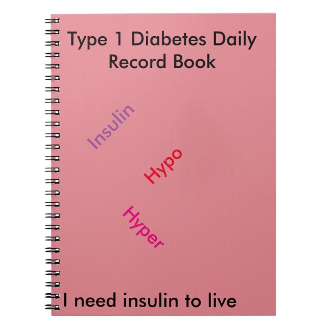 Cuaderno Libro del registro diario de la diabetes del tipo (Frente)