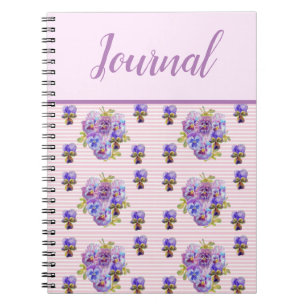 Cuaderno Libro Diario Pensamiento Deslucido Púrpura Floral 