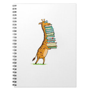 Cuaderno Libro divertido leyendo jirafa me encanta mi bibli