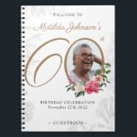 Cuaderno Libro Floral 60th Birthday White Gold Photo Guestb<br><div class="desc">Portátil Floral 60th Birthday White Gold Photo Guestbook. Un libro de cumpleaños floral y botánico delicado y femenino. Cuenta con hermosas flores alrededor de la foto de la persona de cumpleaños, ¡todo con un toque de austeridad vintage! ¿Necesita ayuda con este diseño? ¡Envíe un mensaje al diseñador haciendo clic en...</div>