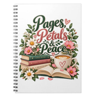 Cuaderno Libro Floral Páginas Pétalos y Paz