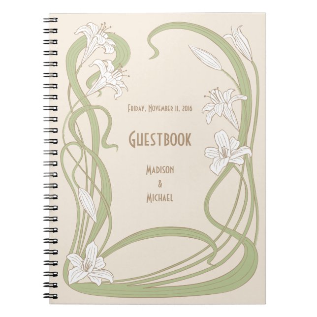 Cuaderno Libro Guestbook de White Lilies (Frente)