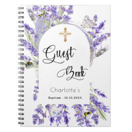 Cuaderno Libro invitado bautismo lavender violet florines