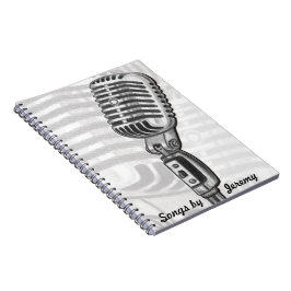 Cuaderno Libro lírico personalizado micrófono