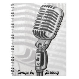 Cuaderno Libro lírico personalizado micrófono