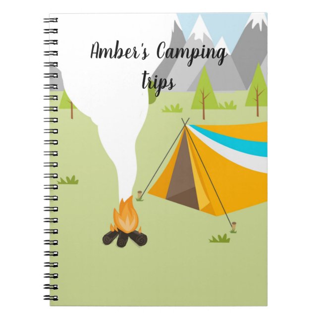 Cuaderno Libro personalizado con tema de camping (Frente)