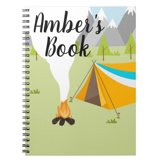 Cuaderno Libro personalizado con tema de camping (Frente)