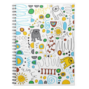 Cuaderno Libro portátil de bulldog espiral