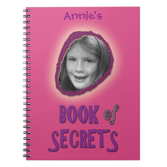 Cuaderno Libro rosa de secretos con foto y nombre Personali (Frente)