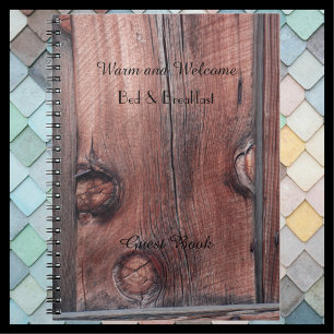 Cuaderno Libro Rústico De Huéspedes De B&B, Viejo Lado De M