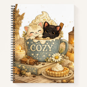Cuaderno libro,  una taza, Gatos de taza de té, Vibraciones