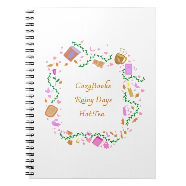 Cuaderno Libros Acogedores, Días Lluviosos, Té Caliente (Frente)