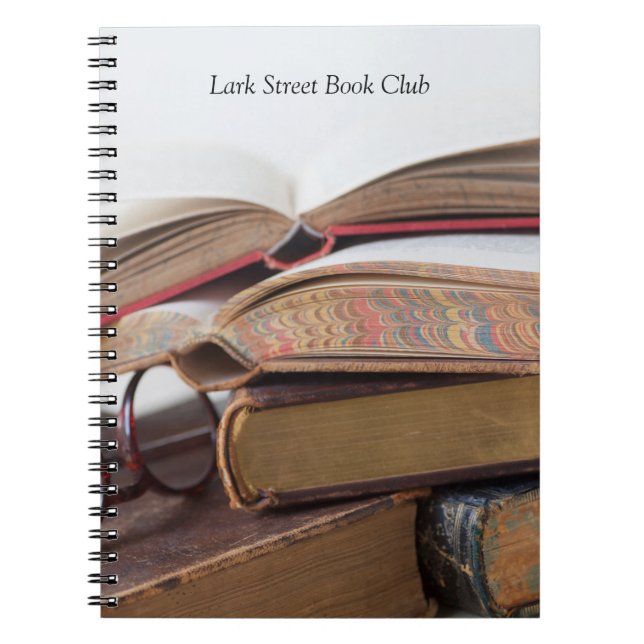 Cuaderno Libros antiguos con gafas (Frente)