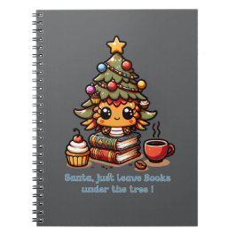 Cuaderno Libros bajo el árbol de Navidad kawaii - Divertido