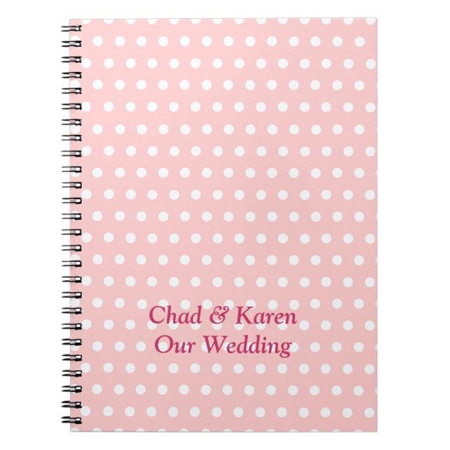 Cuaderno Libros de Bodas del patrón de puntos de polka clás (Frente)