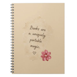 Cuaderno Libros de Crema Flor Roja Mágica